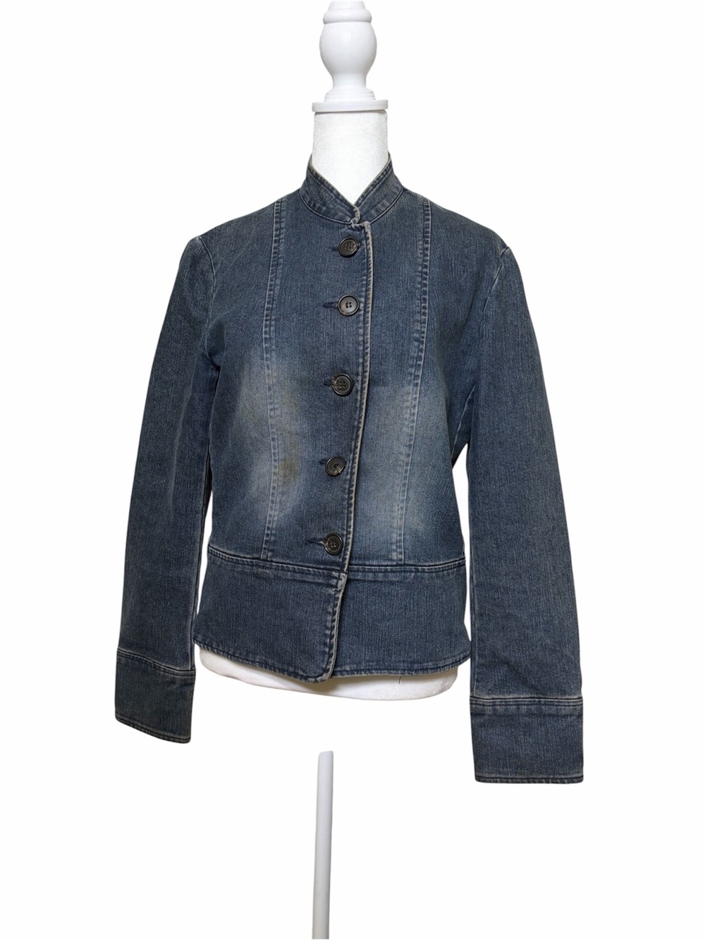 Michael Kors Denim Button-Front Jacket - Dark Blue